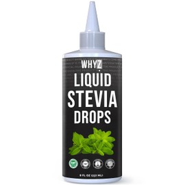WHYZ Liquid Stevia Drops 8oz, Natural Liquid Stevia Extract, Pure Sweetener, Plant-Based Sweetener For Coffee Syrup, Zero Calorie, Non-GMO, Gluten-free, 1,823 Servings