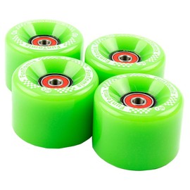 FunTomia Pack of 4 Longboard/Skateboard/Mini Board Wheels (Big Wheels) in 65 x 45 mm 80A Including ABEC-9 Ball Bearings and Metal Spacer 80A Wheel Hardness