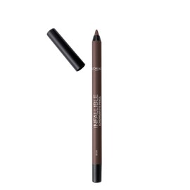 L'Oreal Paris Makeup Infallible Pro-Last Pencil Eyeliner, Waterproof and Smudge-Resistant, Glides on Easily to Create any Look, Brown, 0.042 oz.