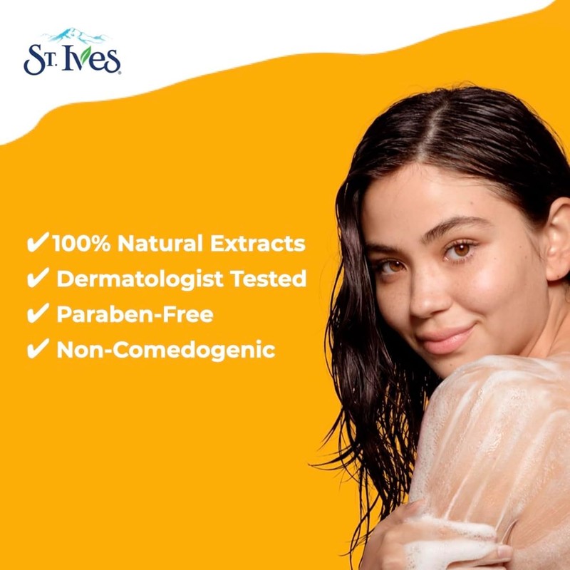 St. Ives Gel de ducha exfoliante de albaricoque para mujer,