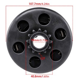 REBEKAMODS Go Kart Predator Centrifugal Clutch 3/4'' Bore 12T + 116L #35 Chain + 58T Rear Sprocket + 11T Motor Sprocket for Mini Bike ATV Quad Moped Buggy Dune Drift Trike