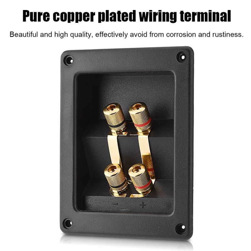 4 Copper Binding Post Terminal, Cable Connector Speaker Terminal Box