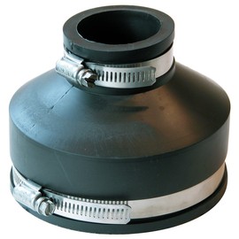 Fernco P1056-415 4-Inch to 1-1/2-Inch Flexible Reducing Coupling With Clamp