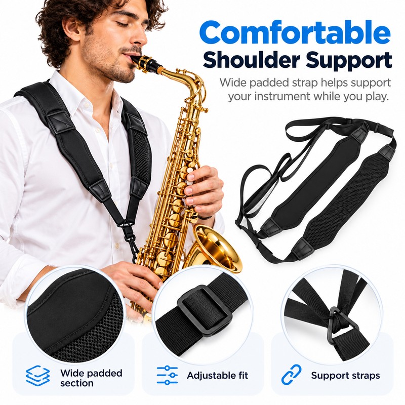 Tuba Shoulder Strap for Brass Instrument Support – Easy-Clean Carrying