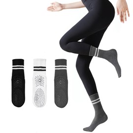 ULEEMARK Womens Pilates Non slip Yoga Socks Dance Gym Exercise Ankle Socks