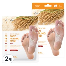 Arial Smooth & Pure Nutrition Care Rice Nourishing Foot Peeling Mask, 68g, 2 pieces, 2 packs / 아리얼 스무스 앤 퓨어 영양케어 라이스 너리싱 풋 필링 마스크, 68g, 2개, 2개입