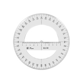 360 Full Circle Protractor 15cm Plastic Math Measuring Tools Round Protractor Ruler Full Center Angle Protractor