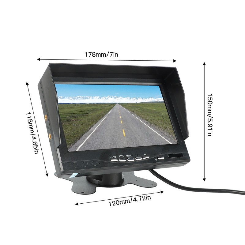 7in Backup Camera Monitor Reversing Display V1 V2 Video Inputs