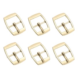 sourcing map Metal Roller Buckle, 6Pcs 0.98" Single Prong Belt Buckle Square Center Bar Buckles for Leather Craft Accessories Belt, Gold