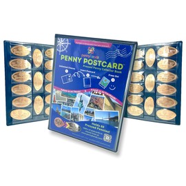 Pennybandz Penny Postcard Tri-Fold Pressed Penny Collector Book Holds 60 Pressed Pennies and Your Favorite Postcard for Your Cover (Hulk Smash Penny)