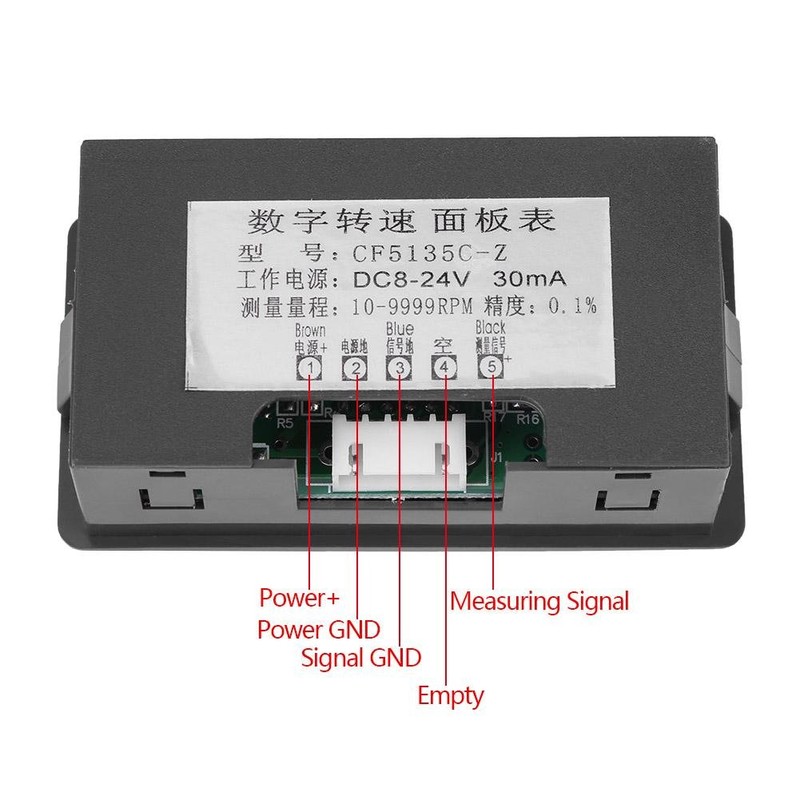 DEWIN Digital Speed Panel, Tachometer 4 Digital Red/Blue LED Tachometer