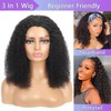 mmiQus Half Wig Human Hair Jerry Curly Half Wig Upgrade