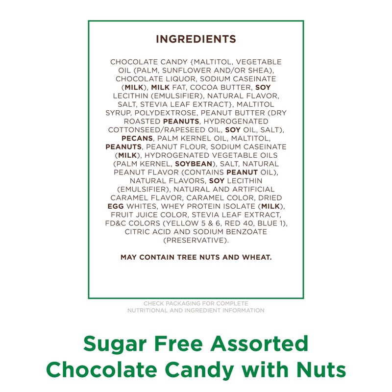 RUSSELL STOVER Sugar Free Assorted Chocolate Candy with Nuts, 15.5