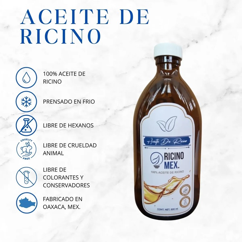 Aceite De Ricino Puro 500 Ml Pestañas-uñas-corporal
