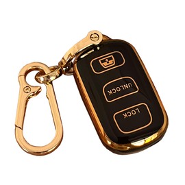 AIOEUOIA TPU for Toyota Key Fob Cover with Keychain Fit for Toyota Sequoia 2001-2008 ,1999-2009 4Runner Smart Key Fob Shell (for-Toyota-A-Black)