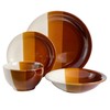 Gibson Elite Autumn Canopy Stoneware Double Bowl Plates and Bowls