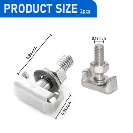 2Pcs Battery Terminal Bolt Kit, T-Bolt Car Battery Cable Extender, Power Terminal Nut Washer, Compatible with Most Car Models