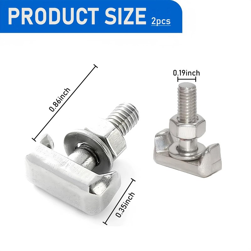 2Pcs Battery Terminal Bolt Kit, T-Bolt Car Battery Cable Extender,