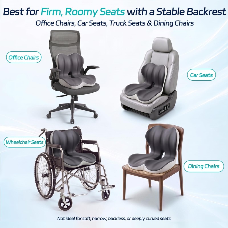 Seat Cushion & Back Support for Tailbone and Lower Back
