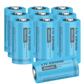 PKCELL 10X 18350 900mAh 3.7V Li-ion Rechargeable Batteries for Warforce laser