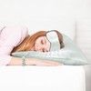 PiccoCasa Pillowcase Set of 2 Zippered Satin Blindfold with Headband