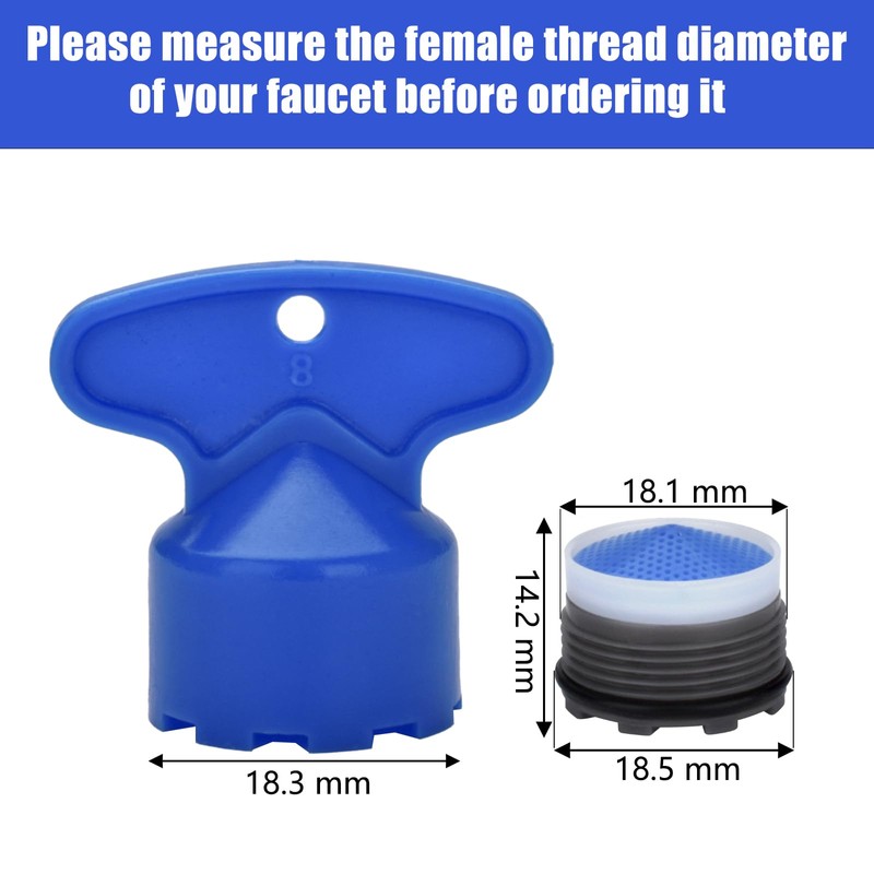 6 Pieces Faucet Cache Aerators with Faucet Aerator Removal Tool