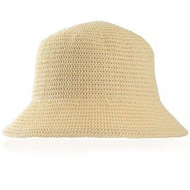 NUOGUAYI Woven Bucket Hat, Adjustable Fishing Hat, Foldable Sun Hat, Summer Knitted Hat, Knitted Hats for Women, for Travel, Holiday, Outdoors