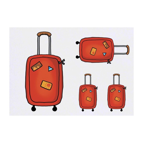 4 x 'Travel Bag' Temporary Tattoos - Water Resistant, Skin-Safe,