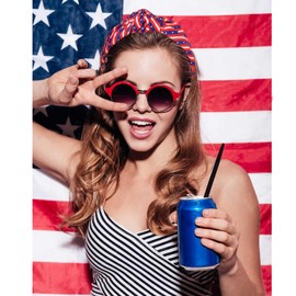 4th of July Headband Accessories Outfits for Women American Flag Headband USA Flag Star Knotted Headband Red White and Blue Patriotic Wide Top Knot Headband Independence Day Parade Party Gifts