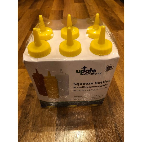 Choice (6) - Mustard Wide Mouth Squeeze 12 oz. Bottles