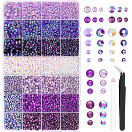 Awubsd 30000 Purple Bedazzling Kit 3/4/5/6 mm Bedazzling Gems