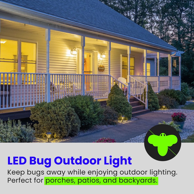 Feit Electric A19 Outdoor LED Bug Light, 60-Watt Equivalent, Non-Dimmable