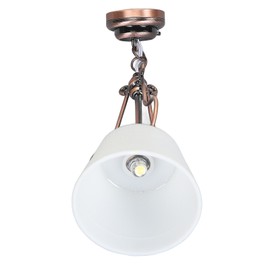 1:12 Dollhouse Light Metal Decorative Vintage Chandelier Ceiling Light Photo Props White Lampshade