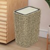 Trongee Boho Trash Can with Lid,3 Gallon Small Rattan Trash