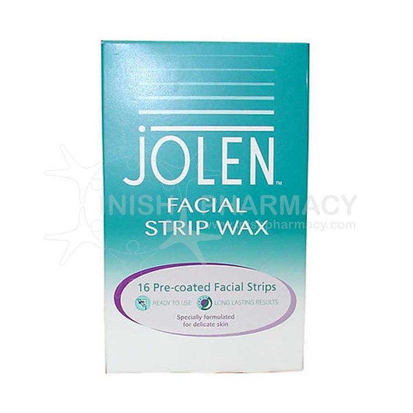 Jolen Facial Strip Wax 16 Precoated Facial Strips