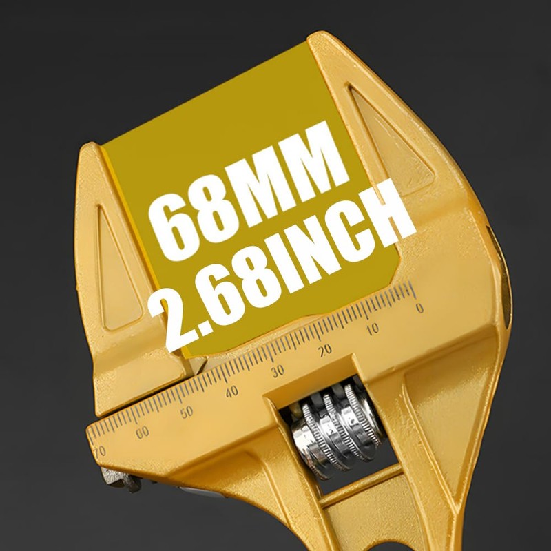Monkey Wrench, Wide, Vertical Type Faucet Wrench, Large Opening, Water