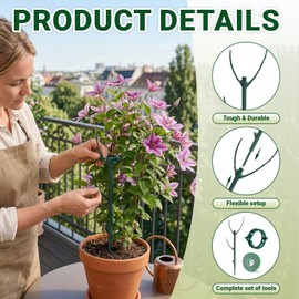 5pack Monstera Plant Support – Stackable Indoor & Outdoor Support, for Climbing Plants, Pothos & Other Small Plants, with Clamps & Other Planting Accessories, Perfect Moss Pole Replacement