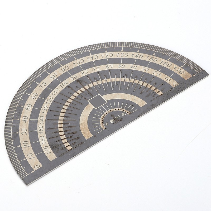 Protractor Angle Measuring Tool Electroplated Black Stainless Steel Woodworking Ruler