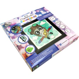 Craft Buddy Crystal Art CAFBL-5 Flying Panda, 16x16cm Frameable Crystal Art
