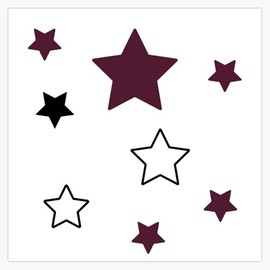Maroon Star Set Bumper Sticker Vinyl Decal 5"