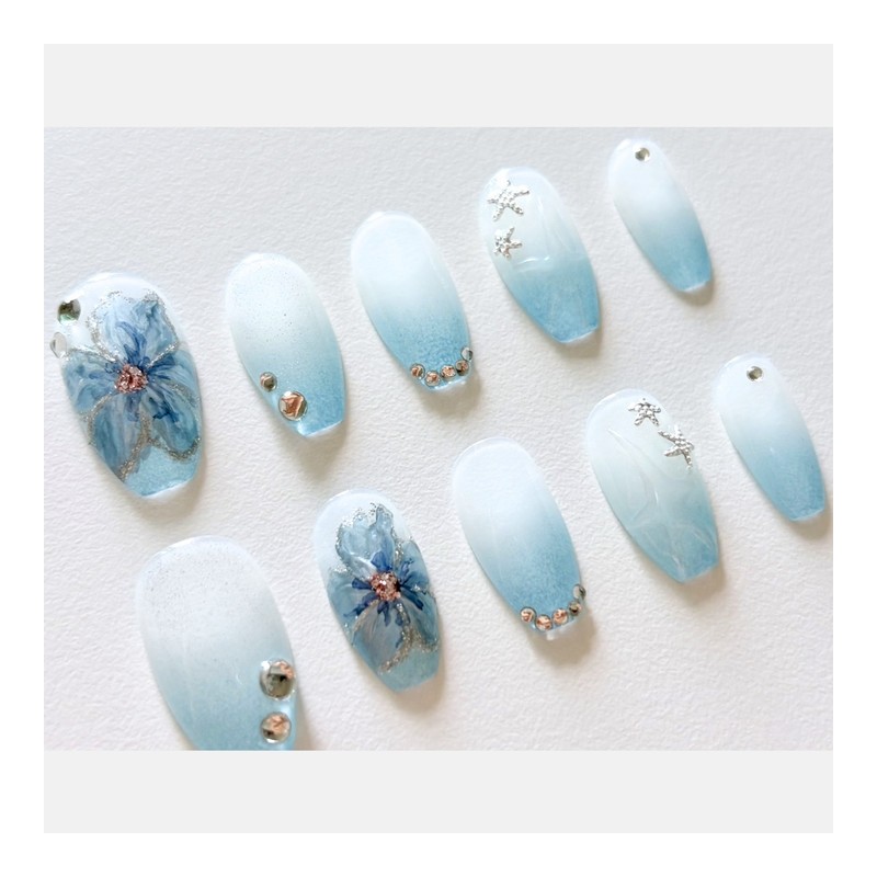 [Neat Serene] Handmade nail tips - Stiletto / [청초 Serene]