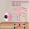 Niuadage Salon Tray on Wheels-Height Adjustable Color Tray-Salon Service Tray-Pink
