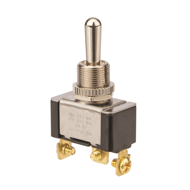 Toggle Switch, Maintained Contact and Single Pole, On Off On