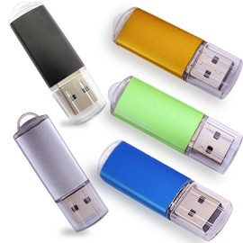 ebamaz Flash Drive USB Memory 2.0 Stick LED Indicator, Multicolor, Set of 5
