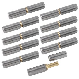 10 Pack Weld On Barrel Hinges 2-1/2" Long, 3/8" Diameter Heavy Duty Carbon Steel Detachable Bullet Gate Hinges, Weldable Round Body Door Hinge for Swing Doors, Trailer Ramps, Drive Gates