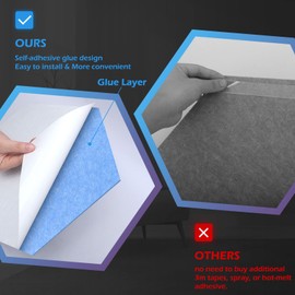 DEKIRU 12 Pack Self Adhesive Hexagon Acoustic Panels Sound Proof Foam Panels, 14 X 13 X 0.9 Inches Soundproof Wall Panels for Office Ceiling &Door (Blue)