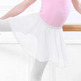 Happy Cherry Little Girls Chiffon Ballet Skirt Elastic Flowy Sheer Dance Skirt Toddler Kids Collection Circular Pull-On Skirt for Dancing