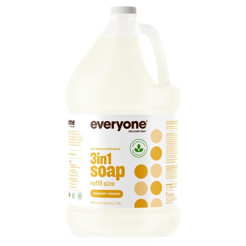 Everyone 3-in-1 Soap, Body Wash, Bubble Bath, Shampoo, 1 Gallon,