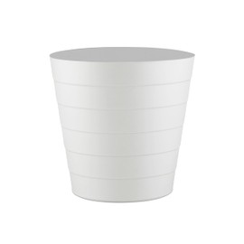 Zuvo 8L Plastic Waste Paper Bin – Shatter-Proof White Office & Bedroom Trash Can with Wave Design