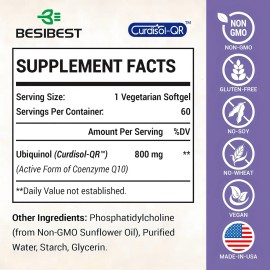 Coenzima Q10 Liposomal 800 Mg 60 Caps Besibest Sabor Sin Sabor